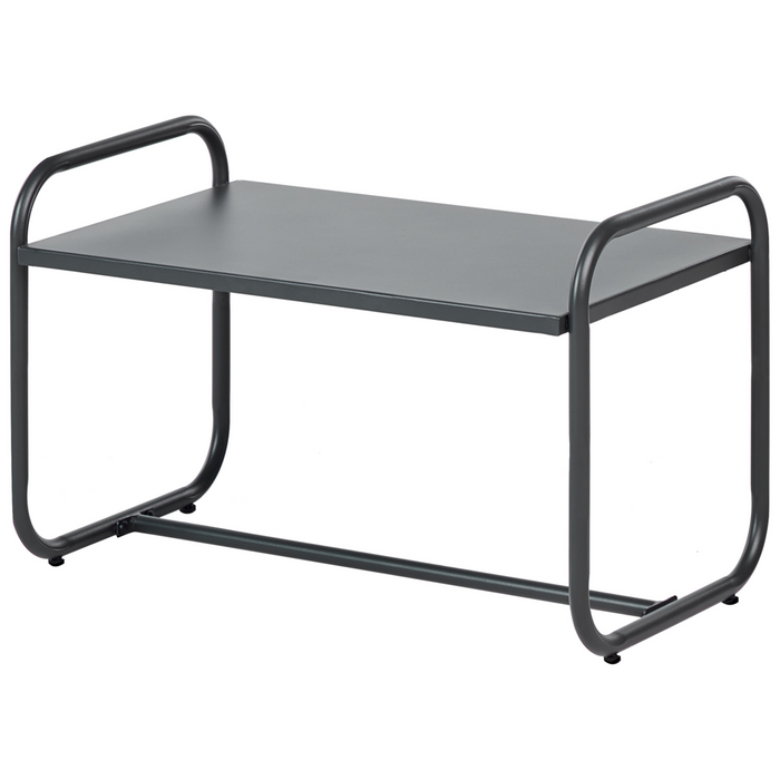 Set da giardino 4 posti in acciaio con tavolo grigio stile industriale