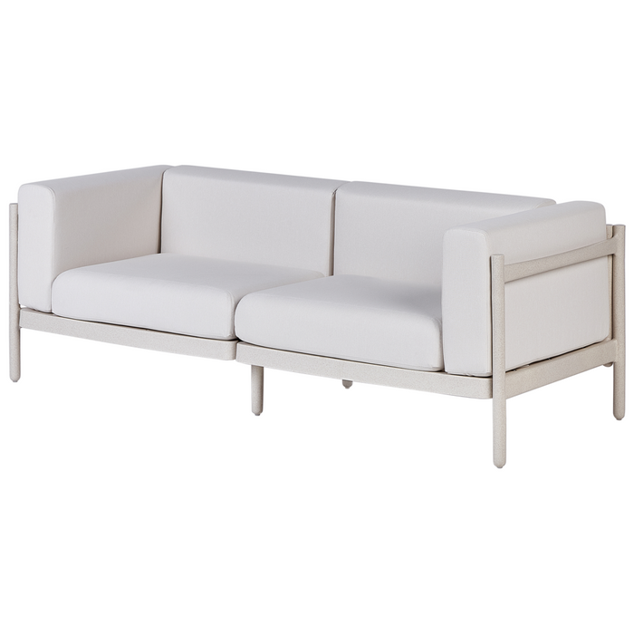 Divano da giardino a 2 posti Light Beige Struttura sintetica per esterni con cuscini Stile moderno