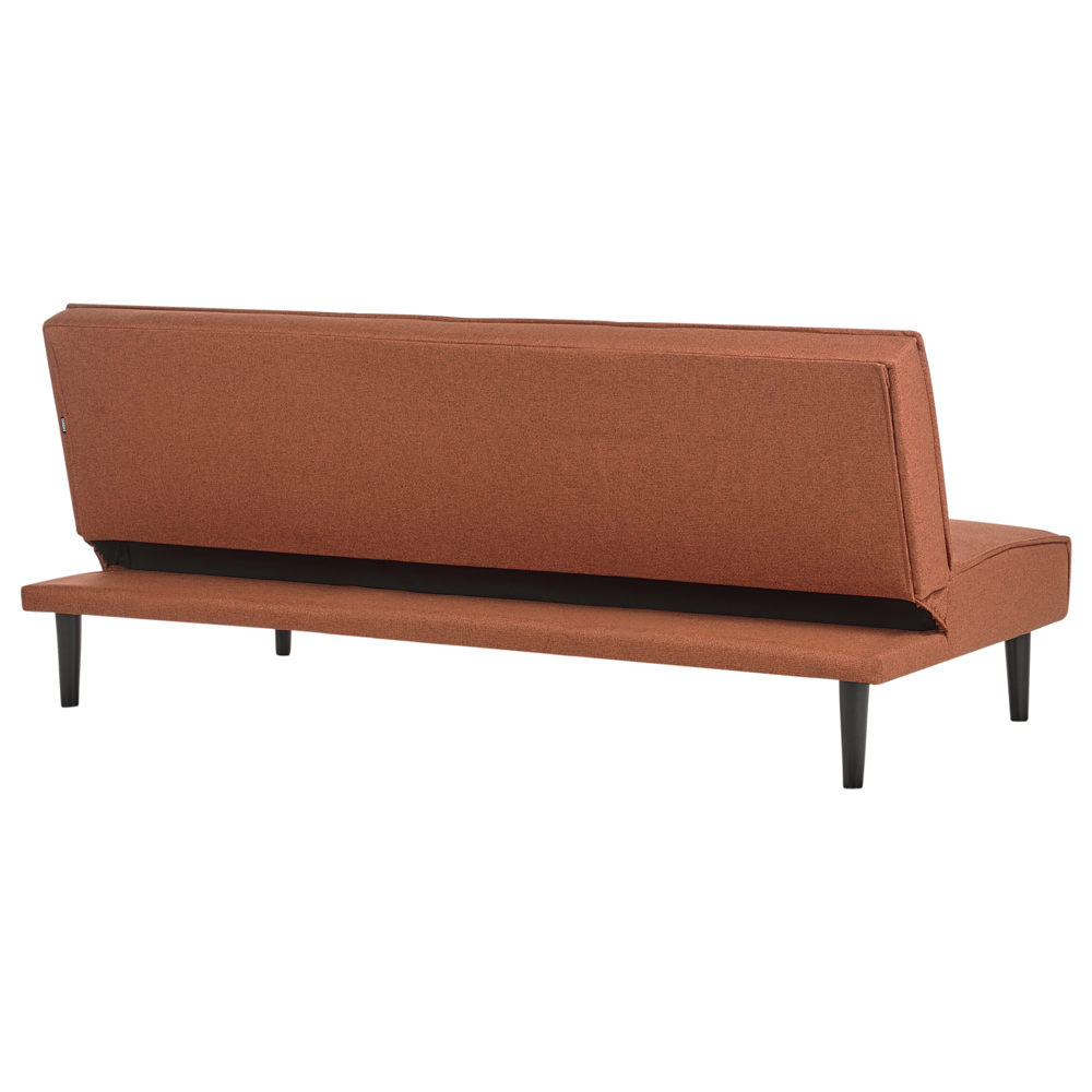 Divano Letto a 3 Posti in Tessuto marrone Senza Braccioli con Bottoni Click Clack