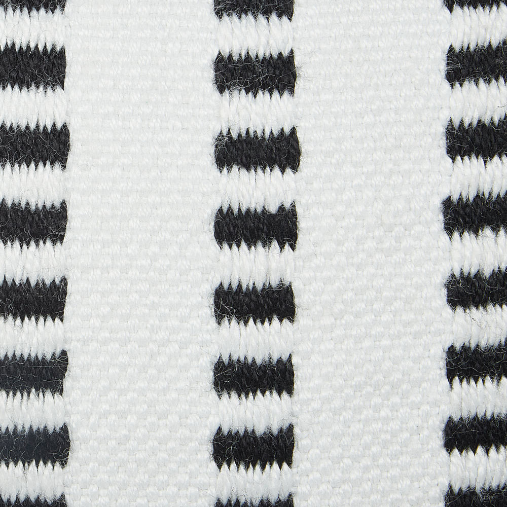 Pouf da giardino in materiale sintetico bianco e nero quadrato 50 x 50 x 30 cm Pouf da esterno intrecciato a mano in stile Boho