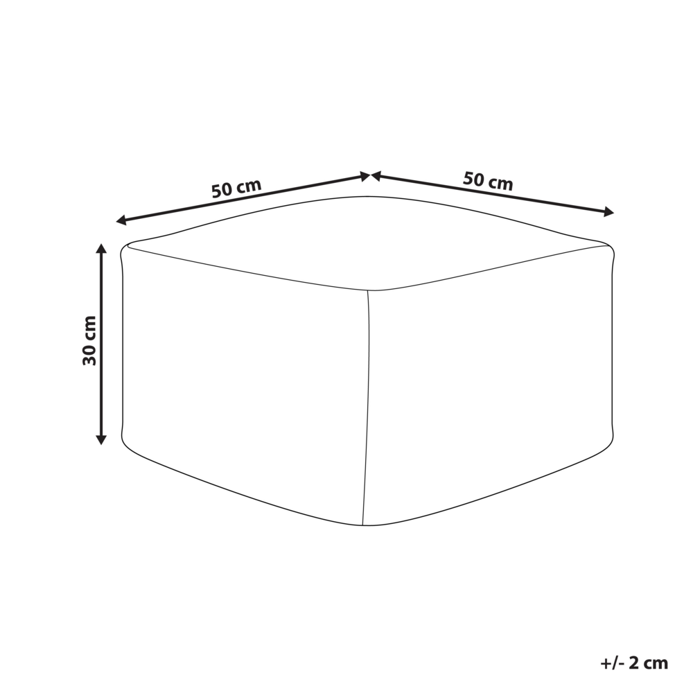 Pouf da giardino in materiale sintetico bianco e nero quadrato 50 x 50 x 30 cm Pouf da esterno intrecciato a mano in stile Boho