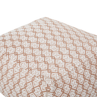 Pouf da giardino in materiale sintetico beige e bianco quadrato 50 x 50 x 30 cm Pouf da esterno intrecciato a mano in stile Boho