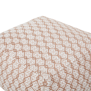Pouf da giardino in materiale sintetico beige e bianco quadrato 50 x 50 x 30 cm Pouf da esterno intrecciato a mano in stile Boho