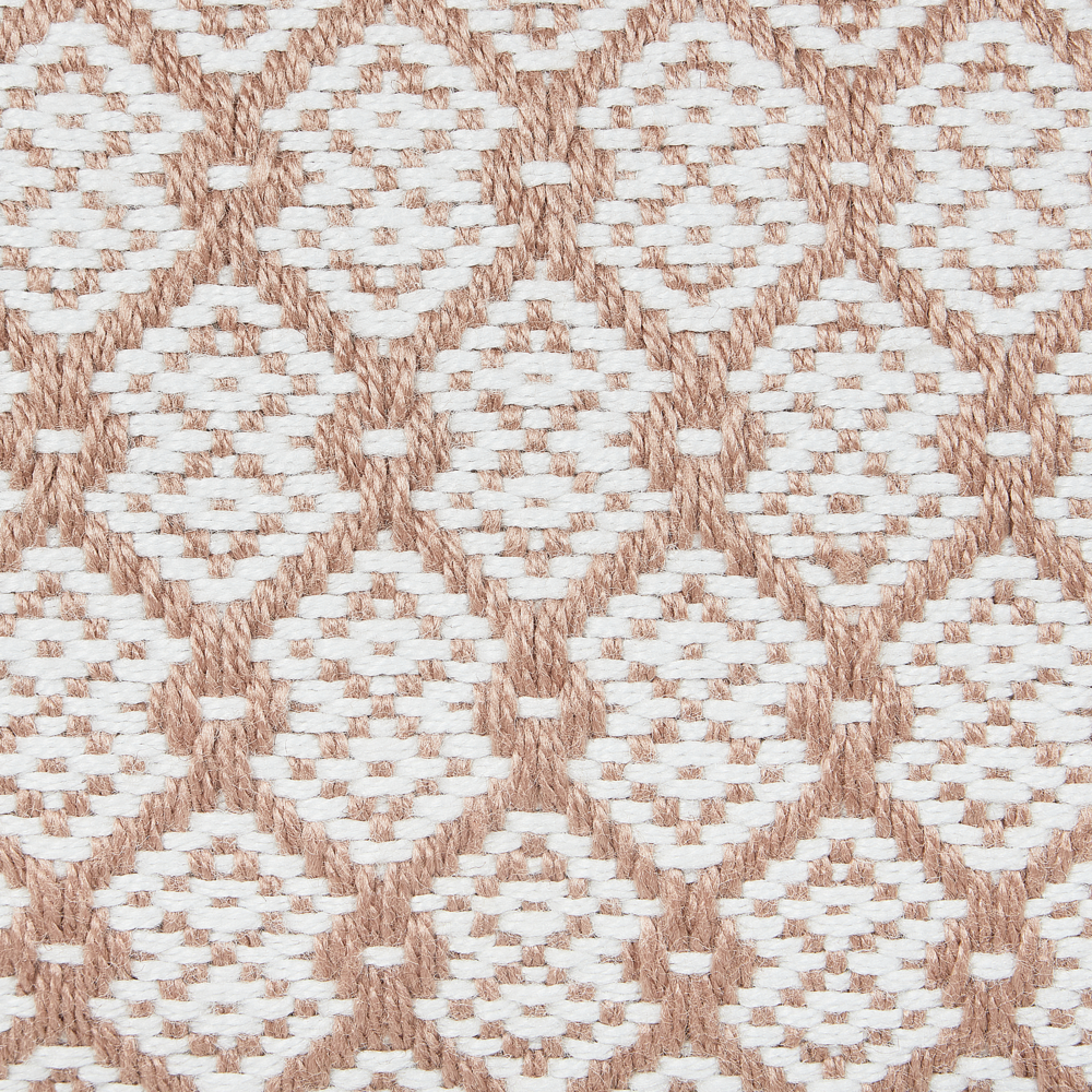 Pouf da giardino in materiale sintetico beige e bianco quadrato 50 x 50 x 30 cm Pouf da esterno intrecciato a mano in stile Boho