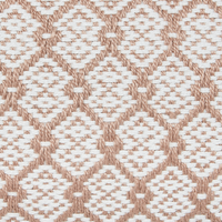 Pouf da giardino in materiale sintetico beige e bianco quadrato 50 x 50 x 30 cm Pouf da esterno intrecciato a mano in stile Boho