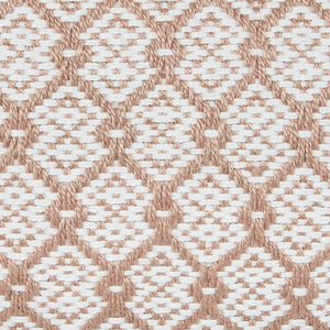 Pouf da giardino in materiale sintetico beige e bianco quadrato 50 x 50 x 30 cm Pouf da esterno intrecciato a mano in stile Boho