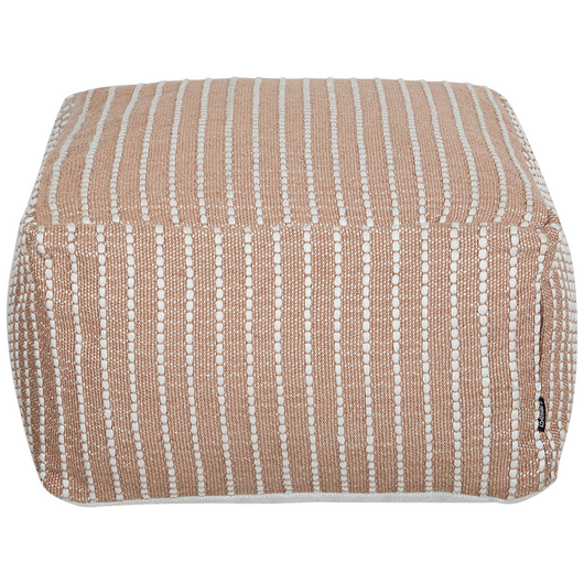 Pouf da giardino in materiale sintetico marrone quadrato 50 x 50 x 30 cm Ottomana da esterno intrecciata a mano in stile Boho