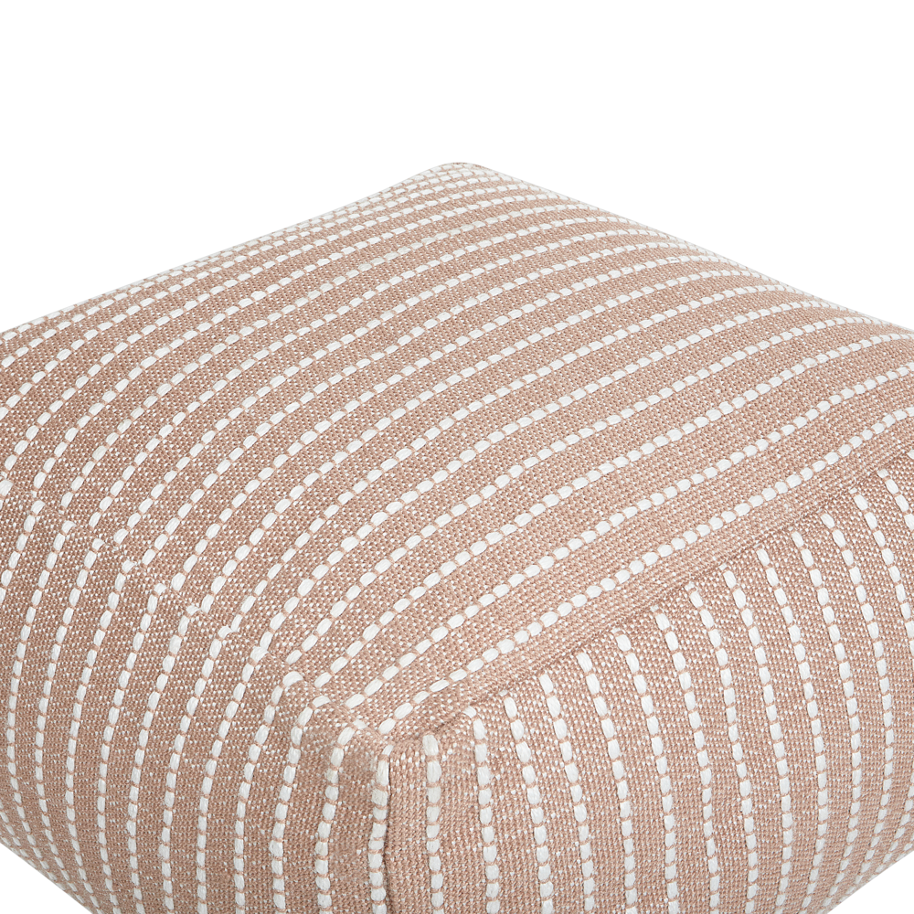 Pouf da giardino in materiale sintetico marrone quadrato 50 x 50 x 30 cm Ottomana da esterno intrecciata a mano in stile Boho