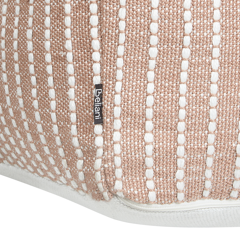 Pouf da giardino in materiale sintetico marrone quadrato 50 x 50 x 30 cm Ottomana da esterno intrecciata a mano in stile Boho