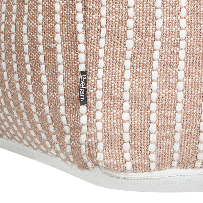 Pouf da giardino in materiale sintetico marrone quadrato 50 x 50 x 30 cm Ottomana da esterno intrecciata a mano in stile Boho