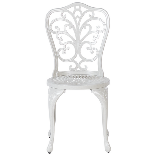 Set di 2 sedie da giardino in alluminio bianco sporco senza braccioli Bistro Dining in stile vintage in metallo