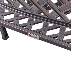 Panchina da giardino marrone in metallo 2 posti braccioli stile vintage