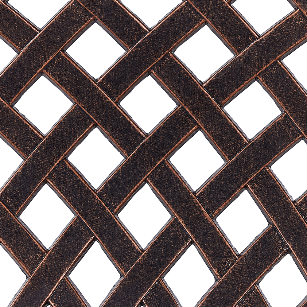 Panchina da giardino marrone in metallo 2 posti braccioli stile vintage