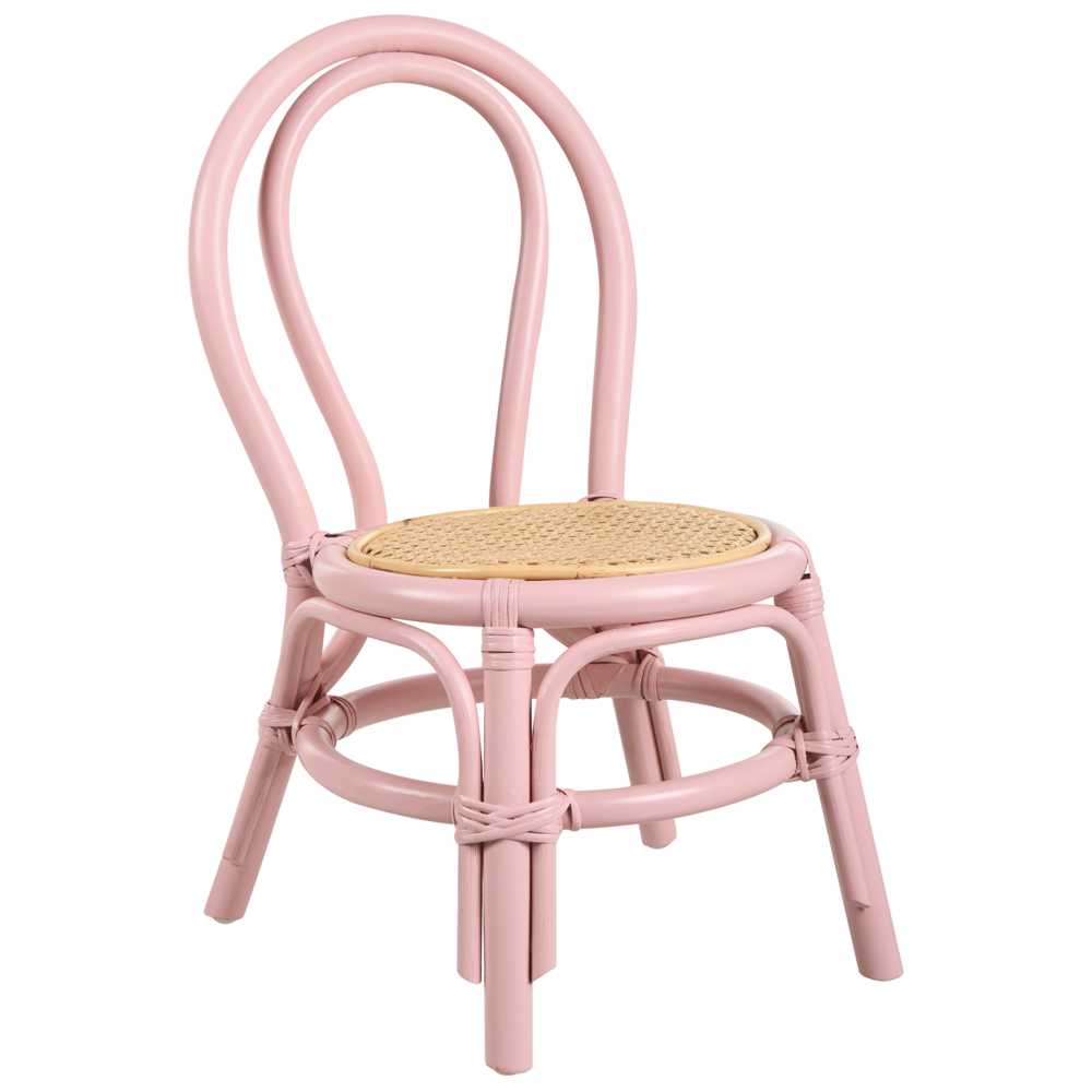 Sedia per bambini in rattan rosa Patio Outdoor Indoor Boho Handmade