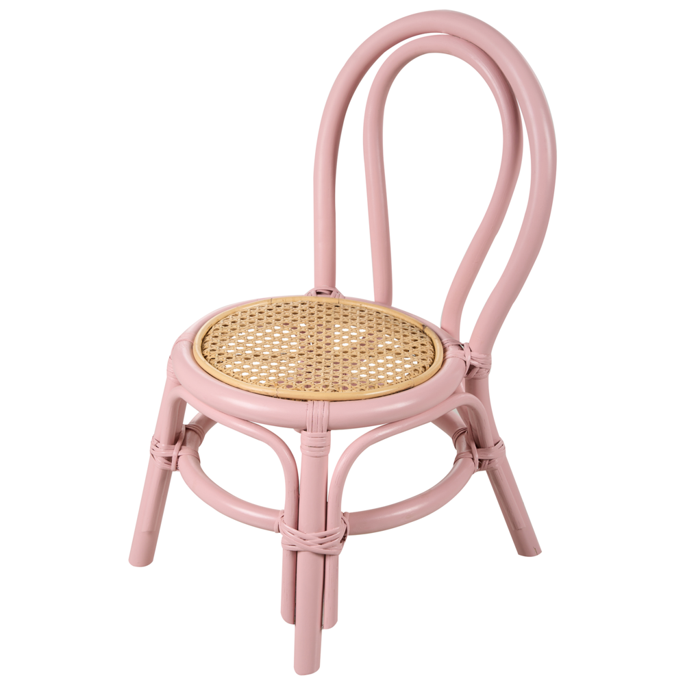 Sedia per bambini in rattan rosa Patio Outdoor Indoor Boho Handmade