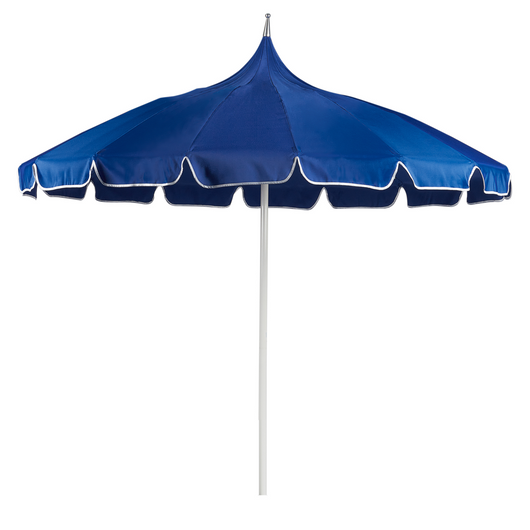 Ombrellone da giardino in tessuto poliestere blu con palo in alluminio bianco ⌀ 245 cm Elegante e moderno