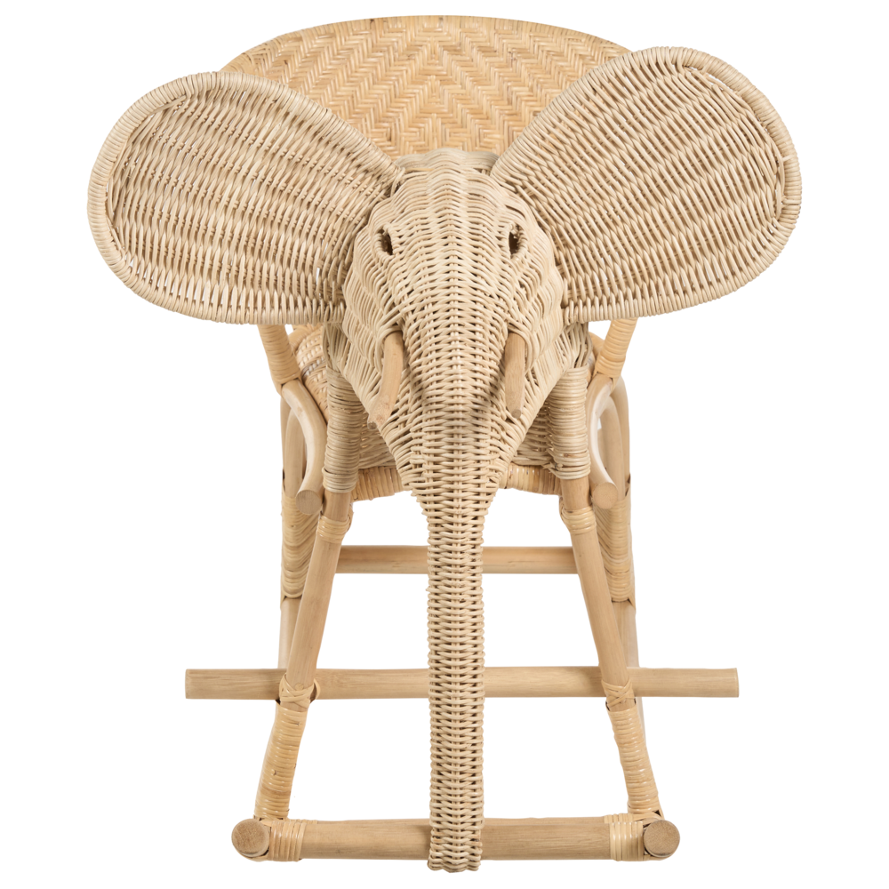 Sedia a dondolo per bambini da giardino in rattan naturale per interni