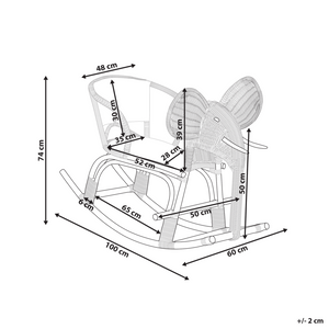 Sedia a dondolo per bambini da giardino in rattan naturale per interni