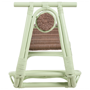 Sedia a dondolo per bambini Verde chiaro Rattan Boho Rustico Indoor per Patio