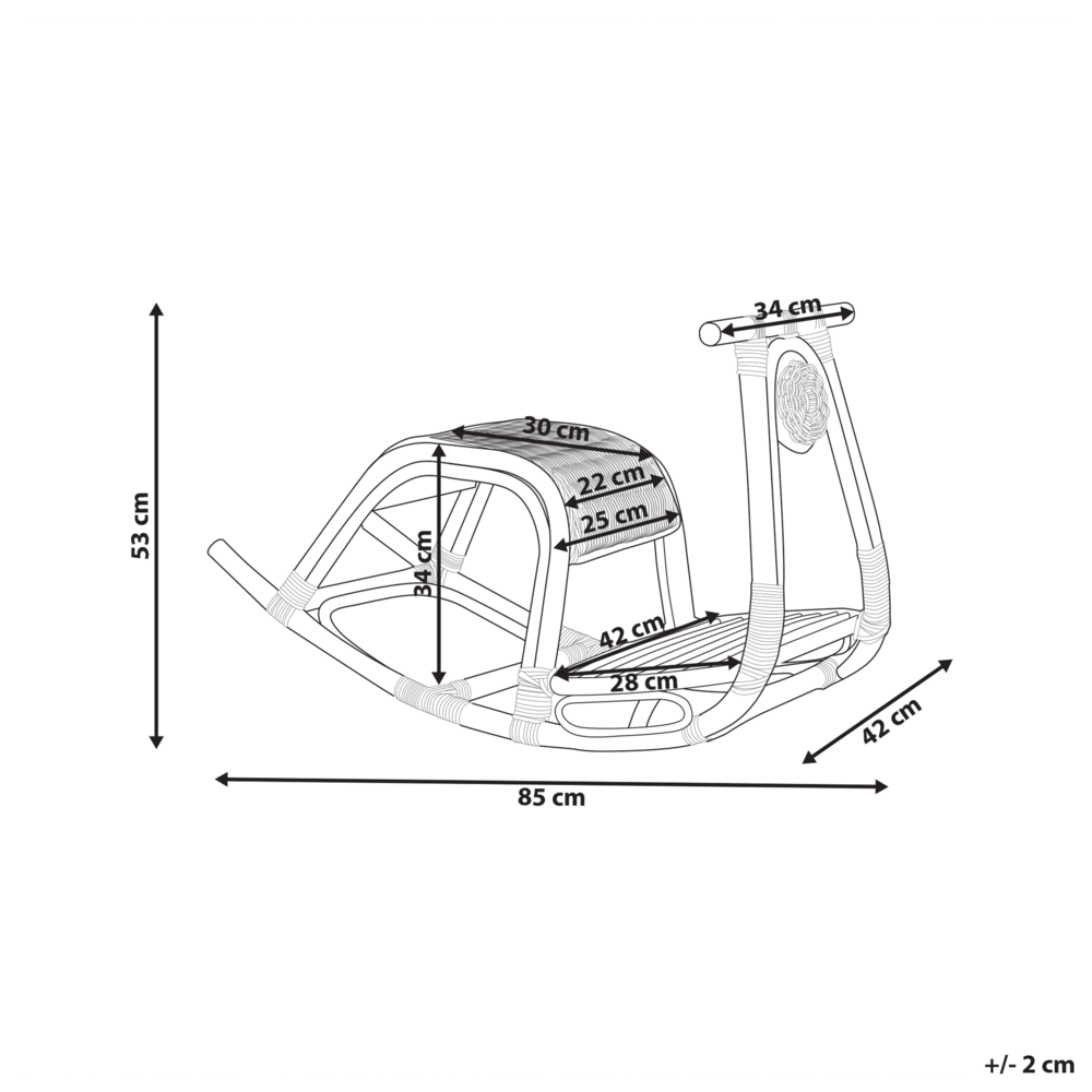 Sedia a dondolo per bambini Verde chiaro Rattan Boho Rustico Indoor per Patio