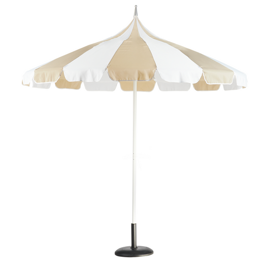 Ombrellone da giardino in tessuto poliestere blu con palo in alluminio beige e bianco ⌀ 245 cm Elegante e moderno