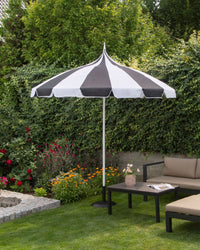 Ombrellone da giardino in tessuto poliestere blu con palo in alluminio nero e bianco ⌀ 245 cm Elegante e moderno