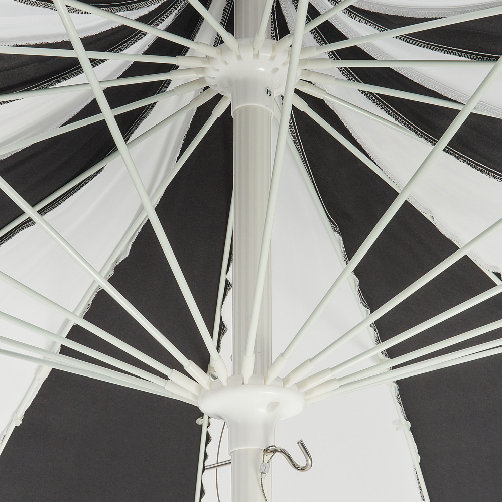 Ombrellone da giardino in tessuto poliestere blu con palo in alluminio nero e bianco ⌀ 245 cm Elegante e moderno