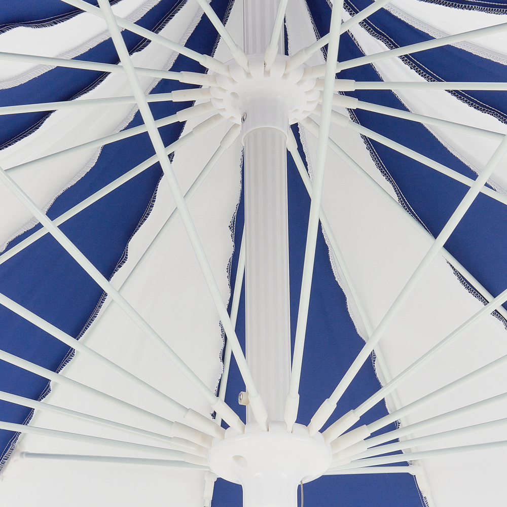 Ombrellone da giardino in tessuto poliestere blu con palo in alluminio blu e bianco ⌀ 245 cm Elegante e moderno