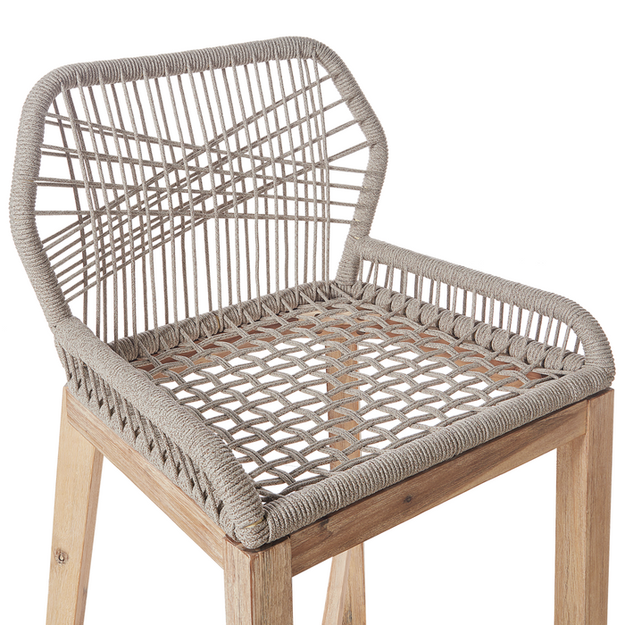 Sgabello da bar Sedia Legno chiaro Beige Giardino Boho Stile rustico Telaio in ferro