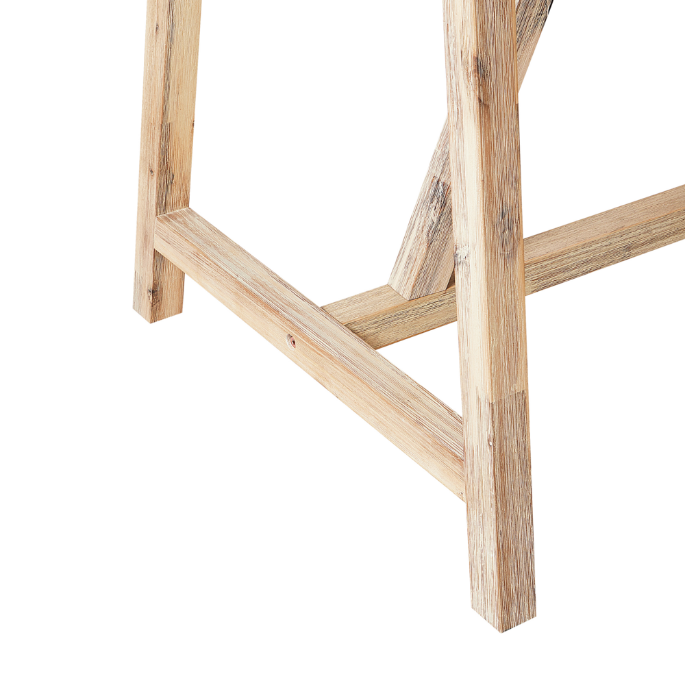 Tavolo da giardino in cemento grigio 140 x 70 cm gambe in legno industriale tradizionale giardino all'aperto per patio