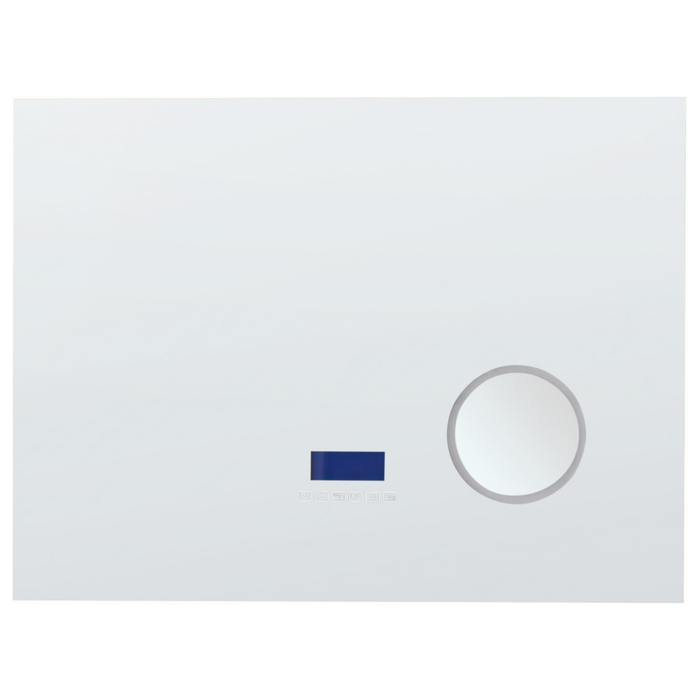 Specchio da bagno illuminato a LED rettangolare 60 x 80 cm Glamour con altoparlante Bluetooth Lente di ingrandimento