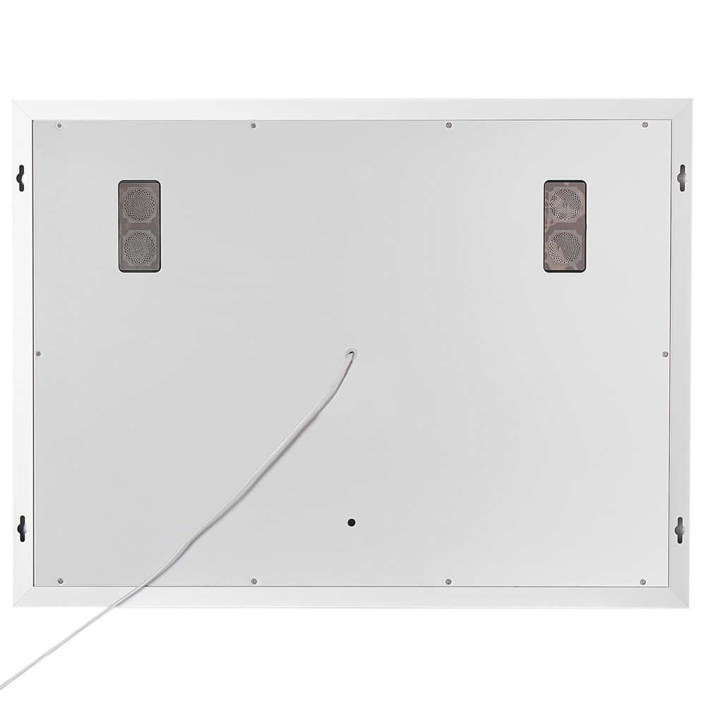 Specchio da bagno illuminato a LED rettangolare 60 x 80 cm Glamour con altoparlante Bluetooth Lente di ingrandimento