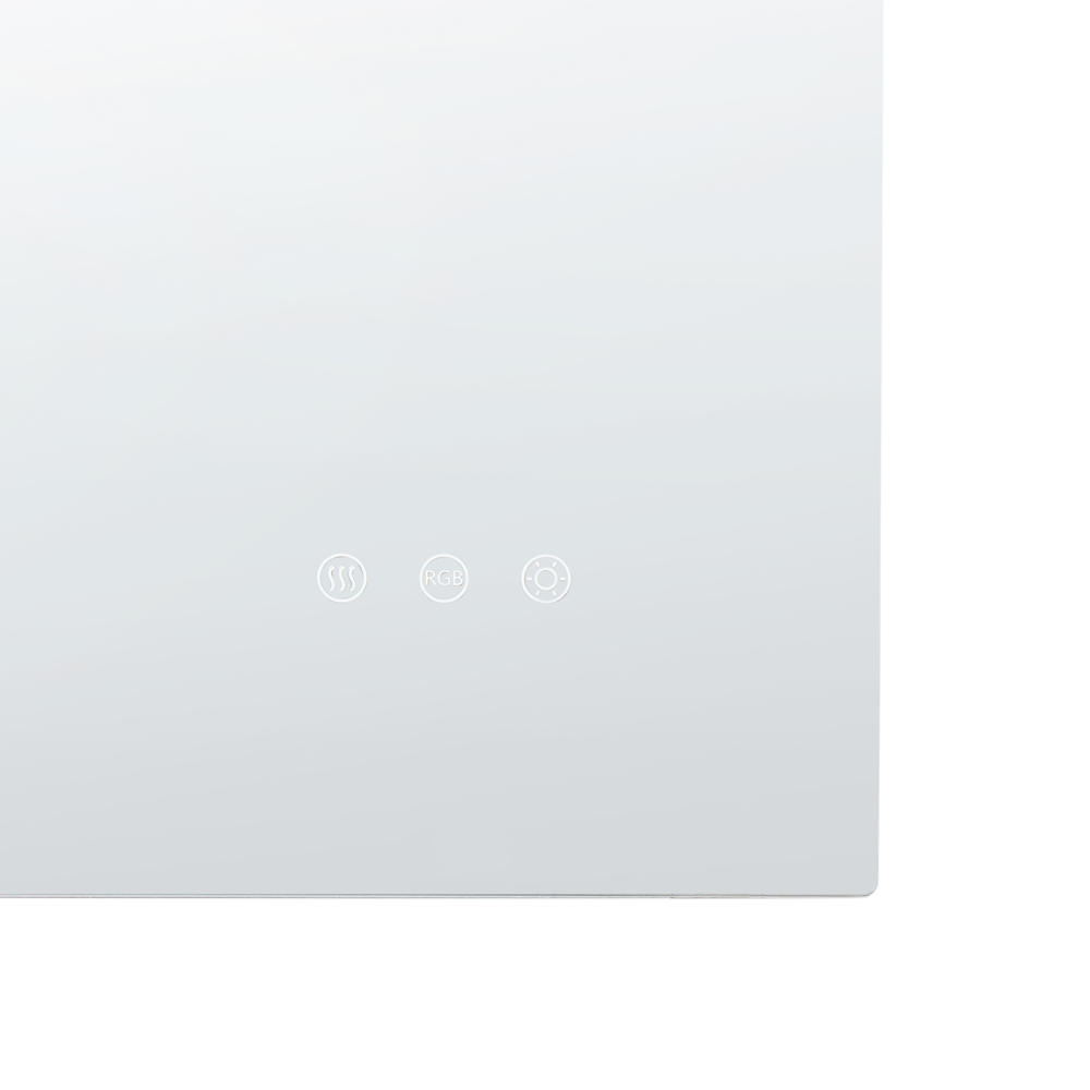 Specchio da bagno a LED rettangolare argento con luci colorate e funzione antiappannamento 80 x 60 cm stile glamour