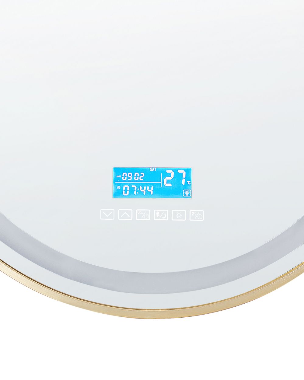 Specchio da bagno moderno a LED rotondo con altoparlante Bluetooth 60 x 60 cm Oro stile Glamour