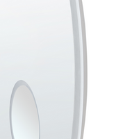 Specchio da bagno a LED argento rotondo con altoparlante bluetooth 80 x 80 cm stile elegante