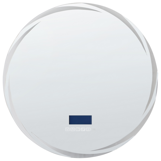 Specchio da parete a LED argento rotondo con altoparlante bluetooth 60 x 60 cm stile elegante