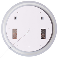 Specchio da bagno a LED argento rotondo con altoparlante Bluetooth 60 x 60 cm stile elegante