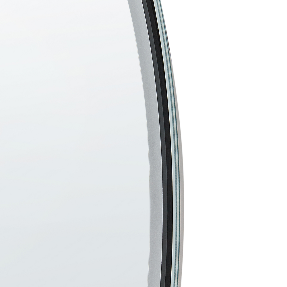 Specchio da bagno a LED argento rotondo con altoparlante Bluetooth 60 x 60 cm stile elegante