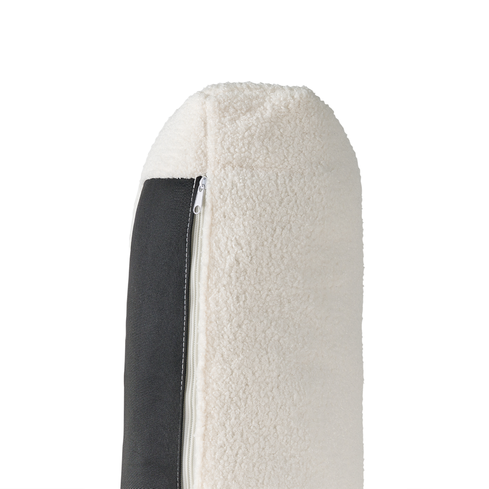 Divano 3 posti in tessuto bouclè bianco con gambe in legno chiaro soggiorno stile moderno