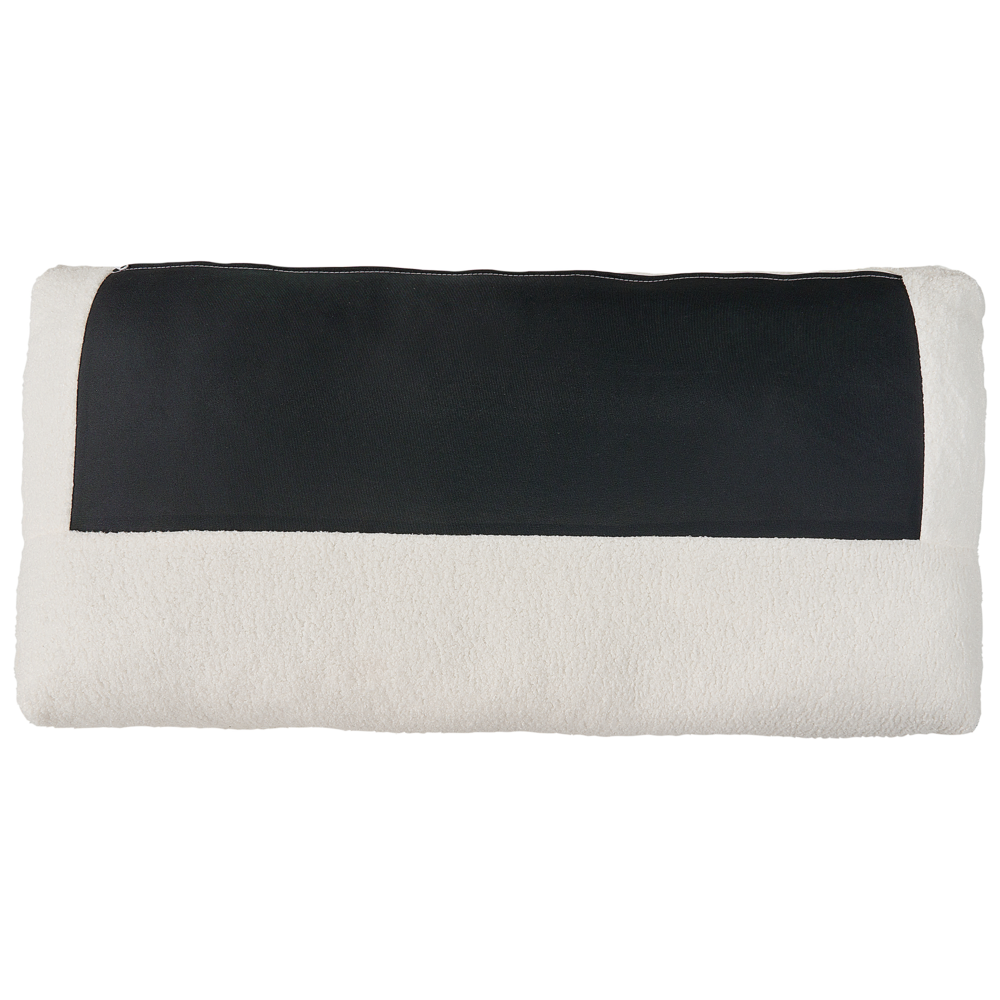 Divano 3 posti in tessuto bouclè bianco con gambe in legno chiaro soggiorno stile moderno