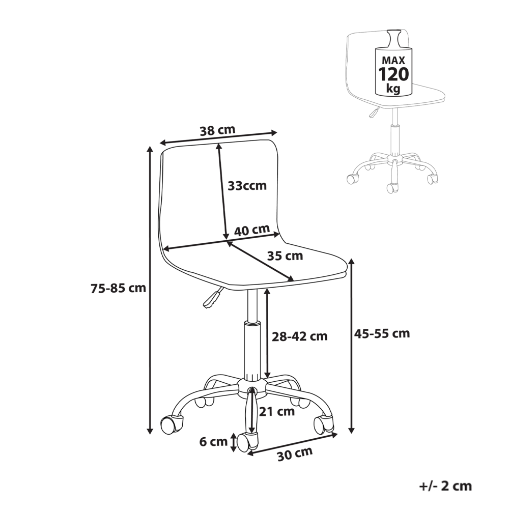 Sedia da scrivania per ufficio Nero Base regolabile in altezza Ufficio domestico moderno