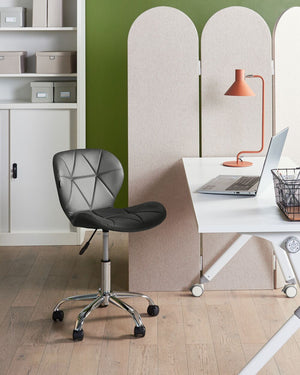 Sedia da scrivania per ufficio in ecopelle grigio grafite girevole e regolabile in altezza Moderna