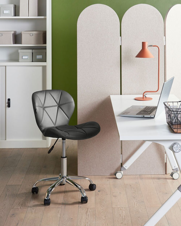 Sedia da scrivania per ufficio in ecopelle grigio grafite girevole e regolabile in altezza Moderna