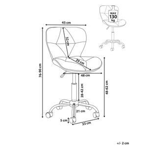 Sedia da scrivania per ufficio in ecopelle grigio grafite girevole e regolabile in altezza Moderna