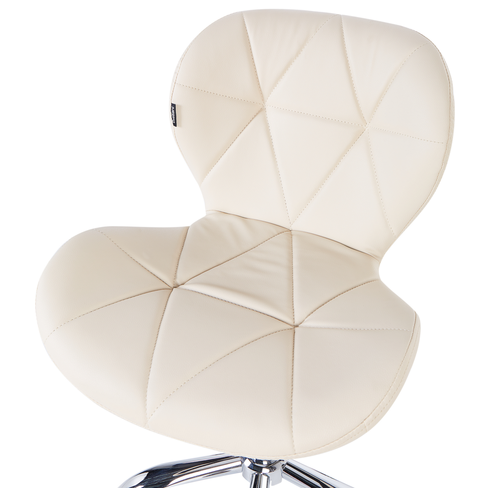 Sedia da scrivania per ufficio in ecopelle beige girevole e regolabile in altezza Moderna
