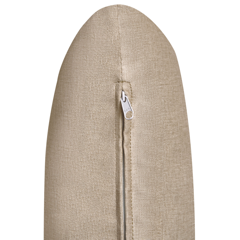 Divano Beige Poliestere Tessuto Rivestito 2 Posti Japandi Stile Minimalista