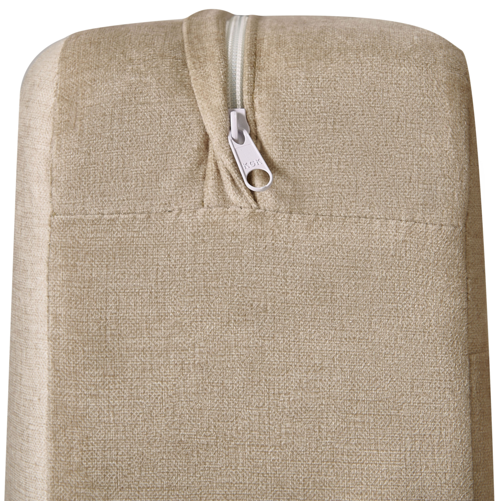 Divano Beige Poliestere Tessuto Rivestito 2 Posti Japandi Stile Minimalista