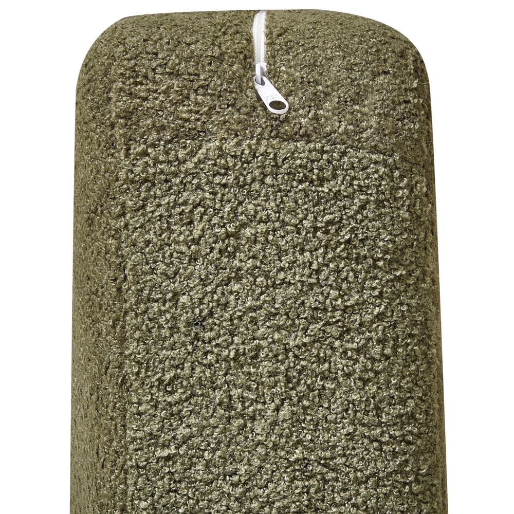 Divano Verde Scuro Poliestere Tessuto Boucle Rivestimento 2 Posti Japandi Stile Minimalista