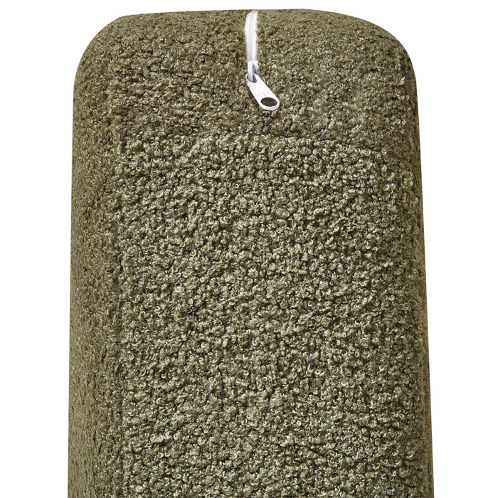 Divano Verde Scuro Poliestere Tessuto Boucle Rivestimento 2 Posti Japandi Stile Minimalista