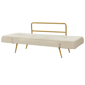 Divano letto in velluto Beige Braccioli regolabili Soggiorno Letto Minimalista